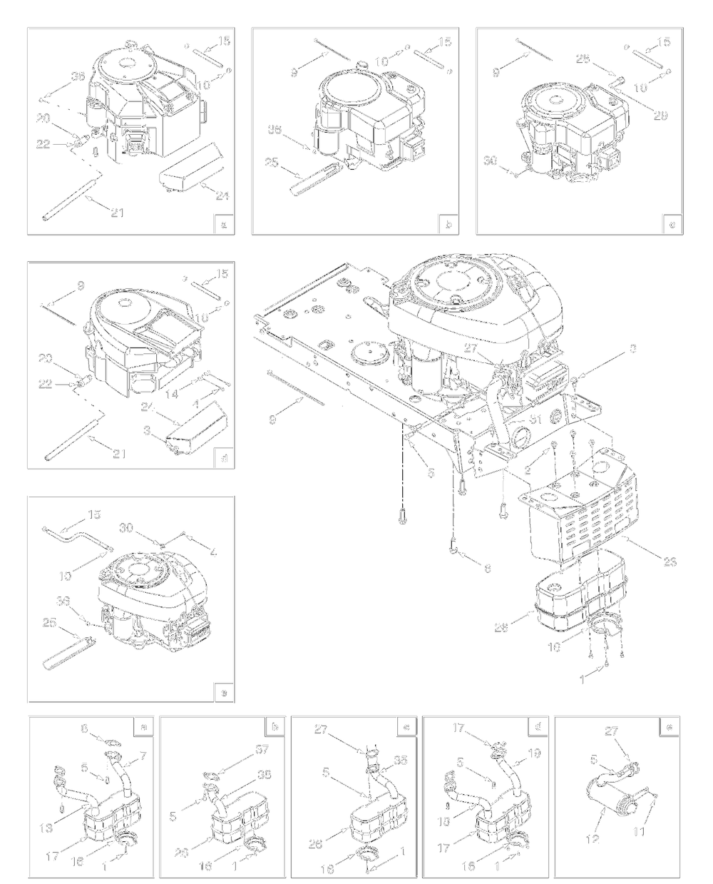 Engine Accessories Diagram and Parts List for 13AC762F729 2005 Yard Machines Lawn Tractor